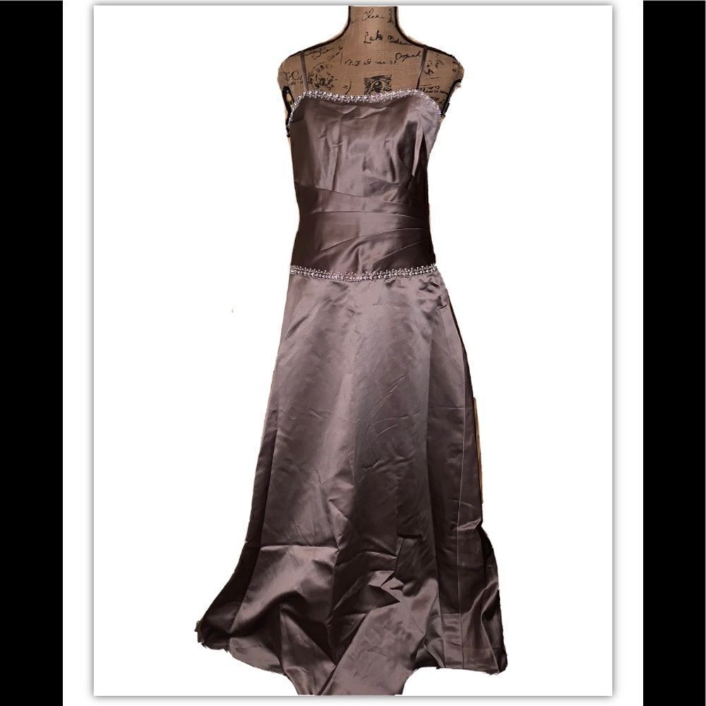 Impressions Bridal tan beaded dress size 12